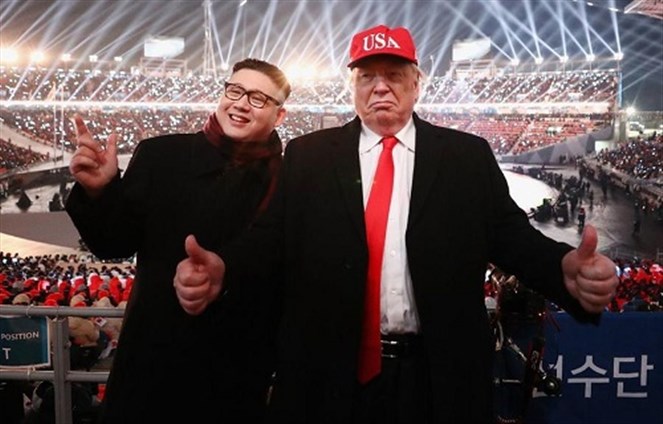 شاهد.. طرد “ترامب وكيم” من أولمبياد 2018!